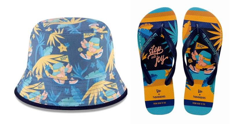New Era x Havaianas Reversible Bucket Hat + Flip Flops Bundle