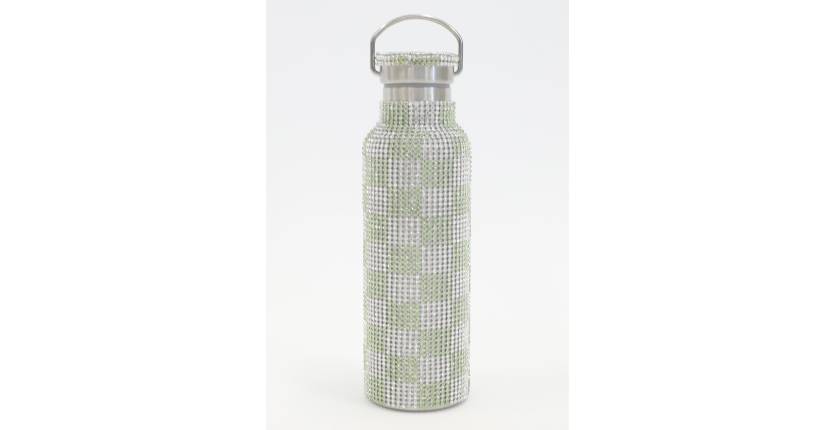 Collina Strada rhinestone water bottle lime checker