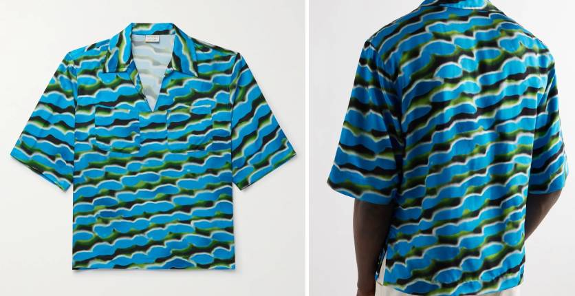 Dries Van Noten + Len Lye printed satin-twill shirt