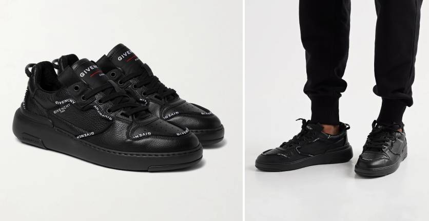 Givenchy Wing Logo-Print Full-Grain Leather Sneakers
