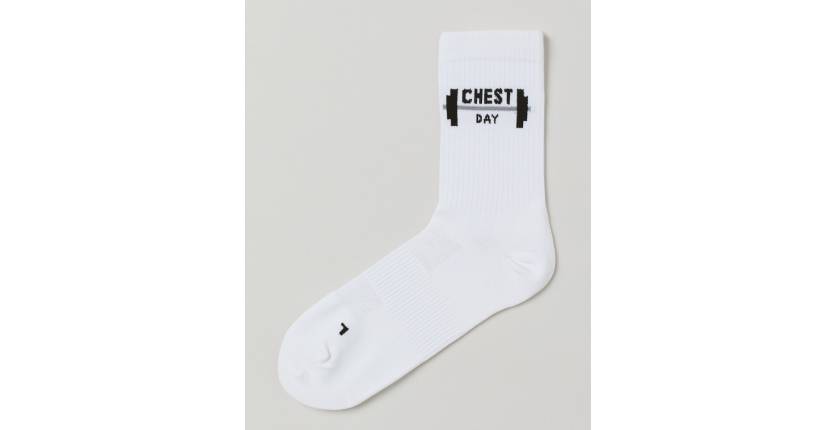 H&M Chest Day white sports sock