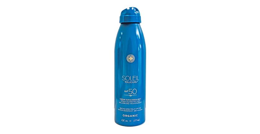 Soliel Toujours Organic Sheer Sunscreen Mist SPF50