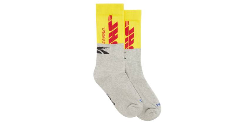 Vetements X Reebok DHL logo-jacquard cotton-blend socks