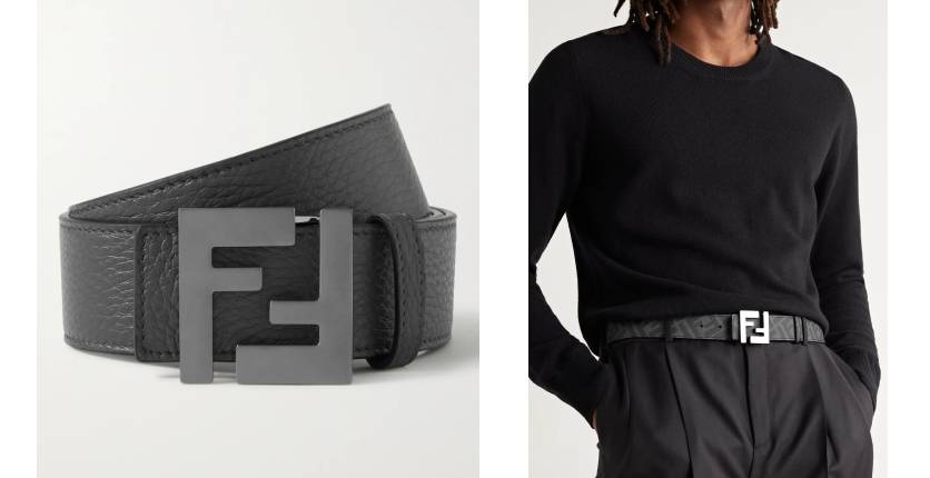 Fendi Reversible logo-print leather belt
