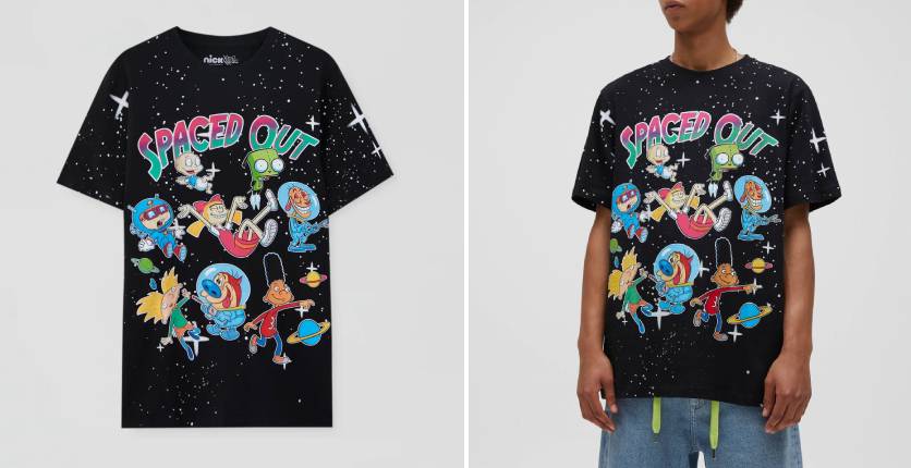 Pull&Bear Black “Spaced out” T-shirt