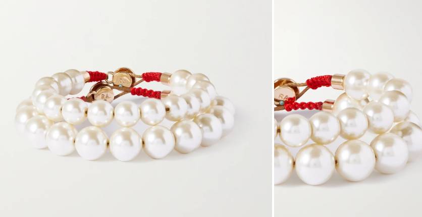Roxanne Assoulin Pearly Whites set of two gold-tone faux pearl bracelets