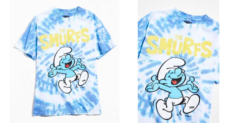 Urban Outfitters The Smurfs tie-dye tee