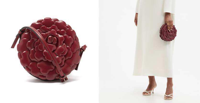 Valentino Garavani Atelier round petal-effect leather cross-body bag