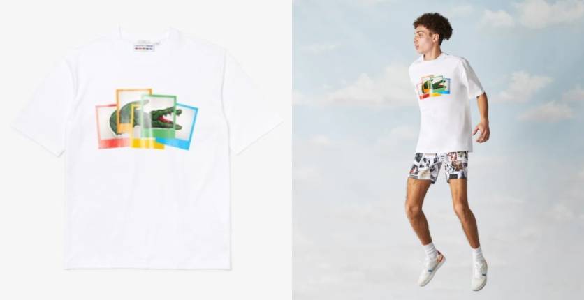 Lacoste Unisex Lacoste LIVE Polaroid collaboration loose fit cotton T-shirt