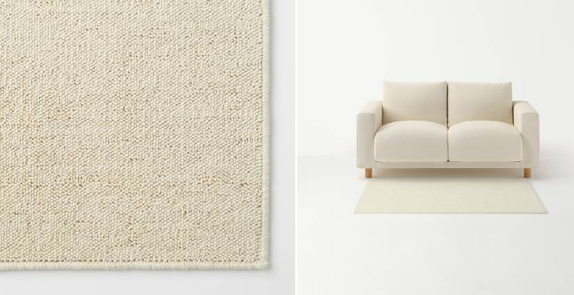 Muji polyester-loop pile rug in ivory