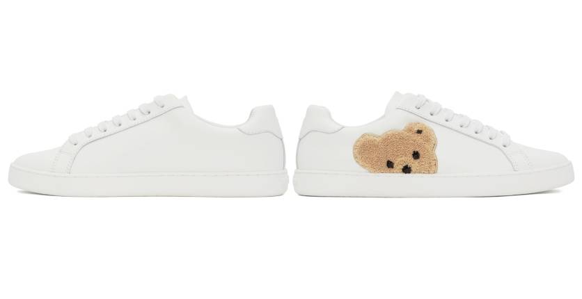 Palm Angels White teddy bear tennis shoes