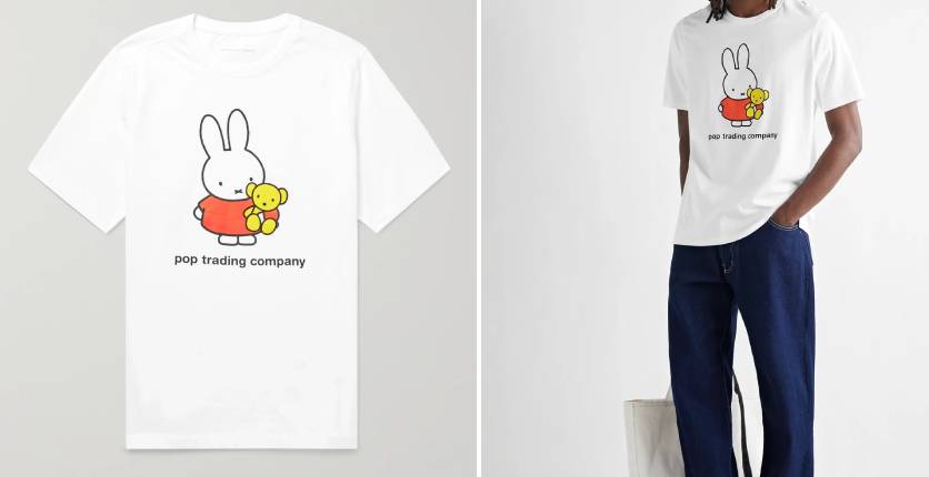 Pop Trading Company + Miffy logo-print cotton-jersey T-shirt