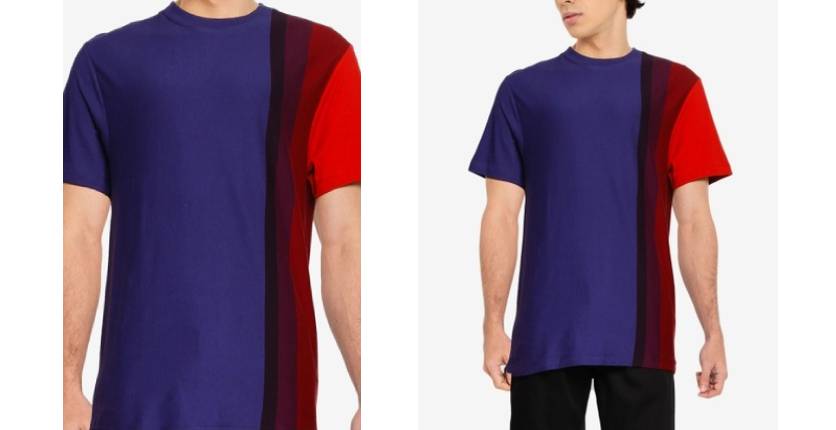 French Connection Gradient stripe short sleeve T-shirt