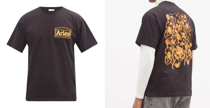 Aries Noodle-print cotton-jersey T-shirt