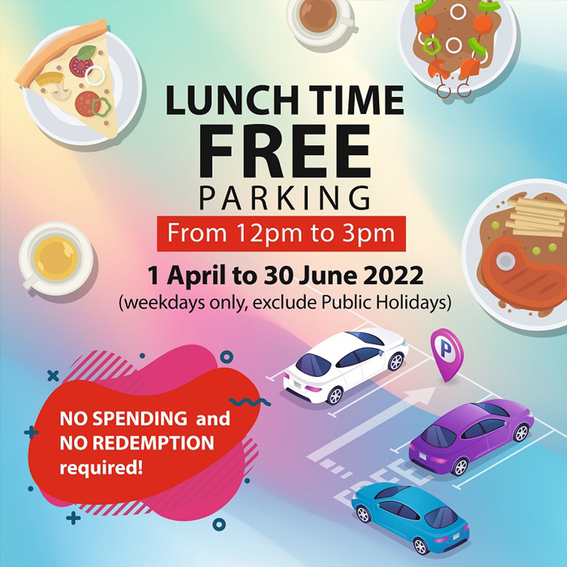 SAFRA Jurong - Enjoy Free Lunchtime Parking on Weekdays (excl. PH) from 12pm to 3pm.