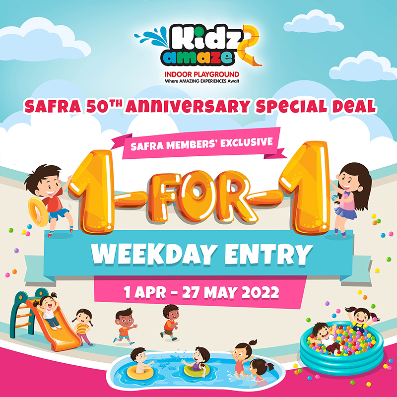 SAFRA Members' Exclusive: 1-for-1 Weekday Entry to Kidz Amaze
