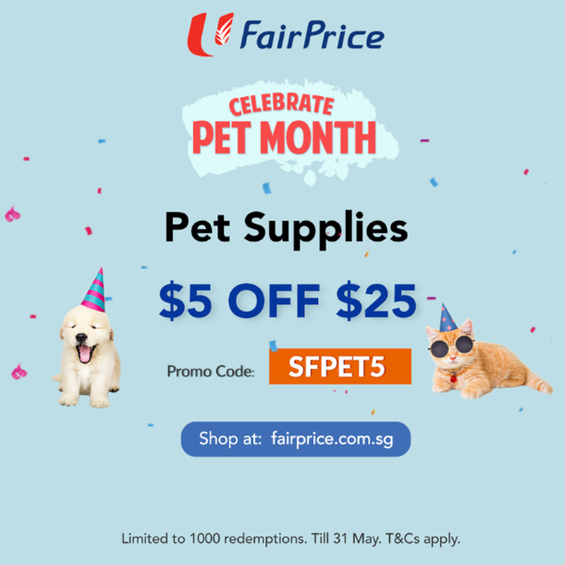 FairPrice Online - $5 Off With Min. $25 Spend on Pet Supplies