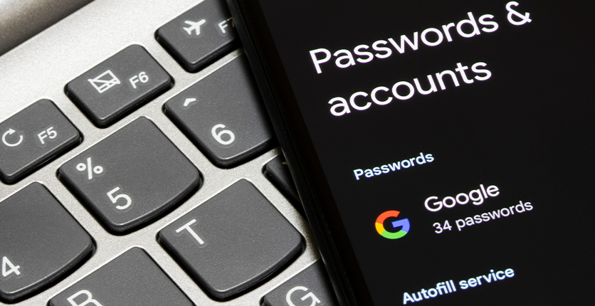 Set up a strong password or passphrase to protect your online account