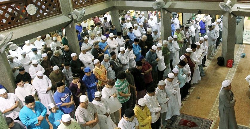 Terawih prayers at a mosque in Singapore during Ramadan