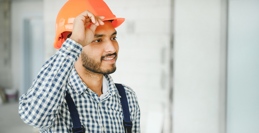 Worker in a hard hat