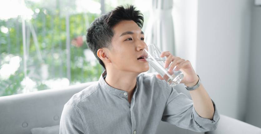 Man drinking water
