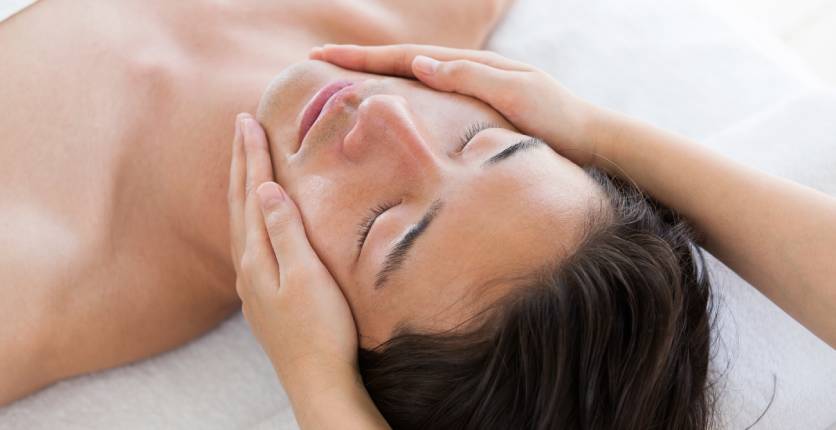 man getting a facial massage