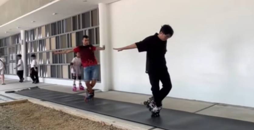 Ernest Wong doing signature move