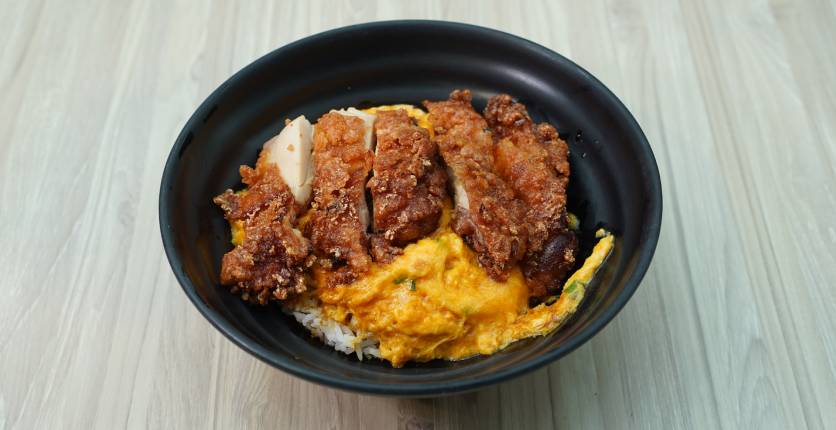 Kopitiam Square Scrambled Egg Rice with Chicken Cutlet